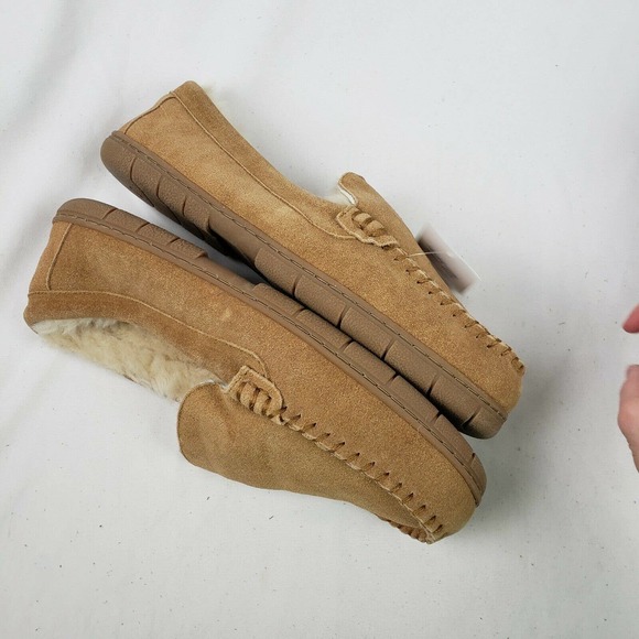 Lands End Mens Suede Leather Moccasin Slippers NWT - Picture 5 of 12